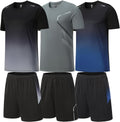 Gym Clothes workout shorts and long sleeve shirts 6 pack - Lightweight
