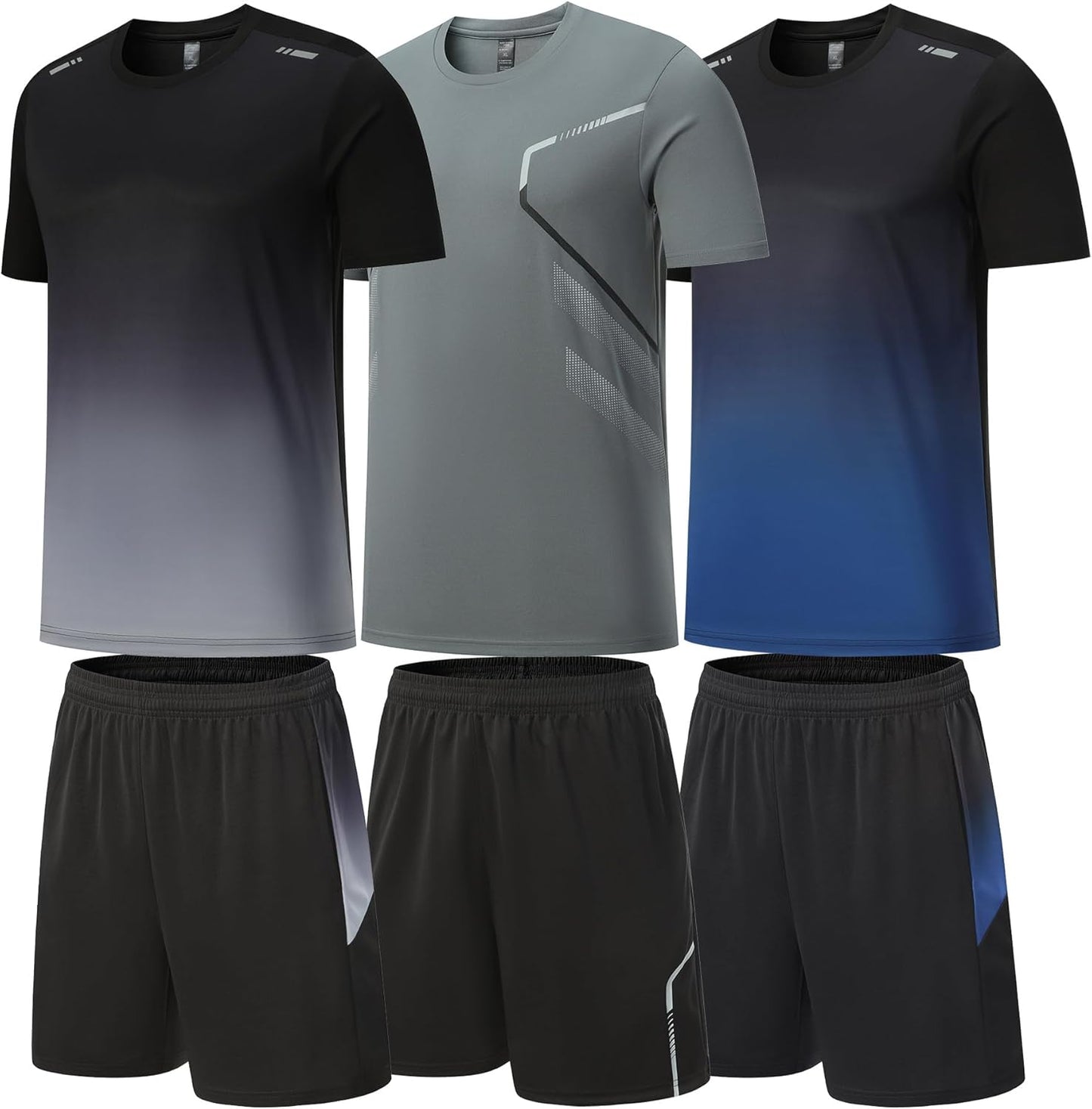 BOOMCOOL Gym Clothes for Men: Workout Shorts & Long Sleeve Sets