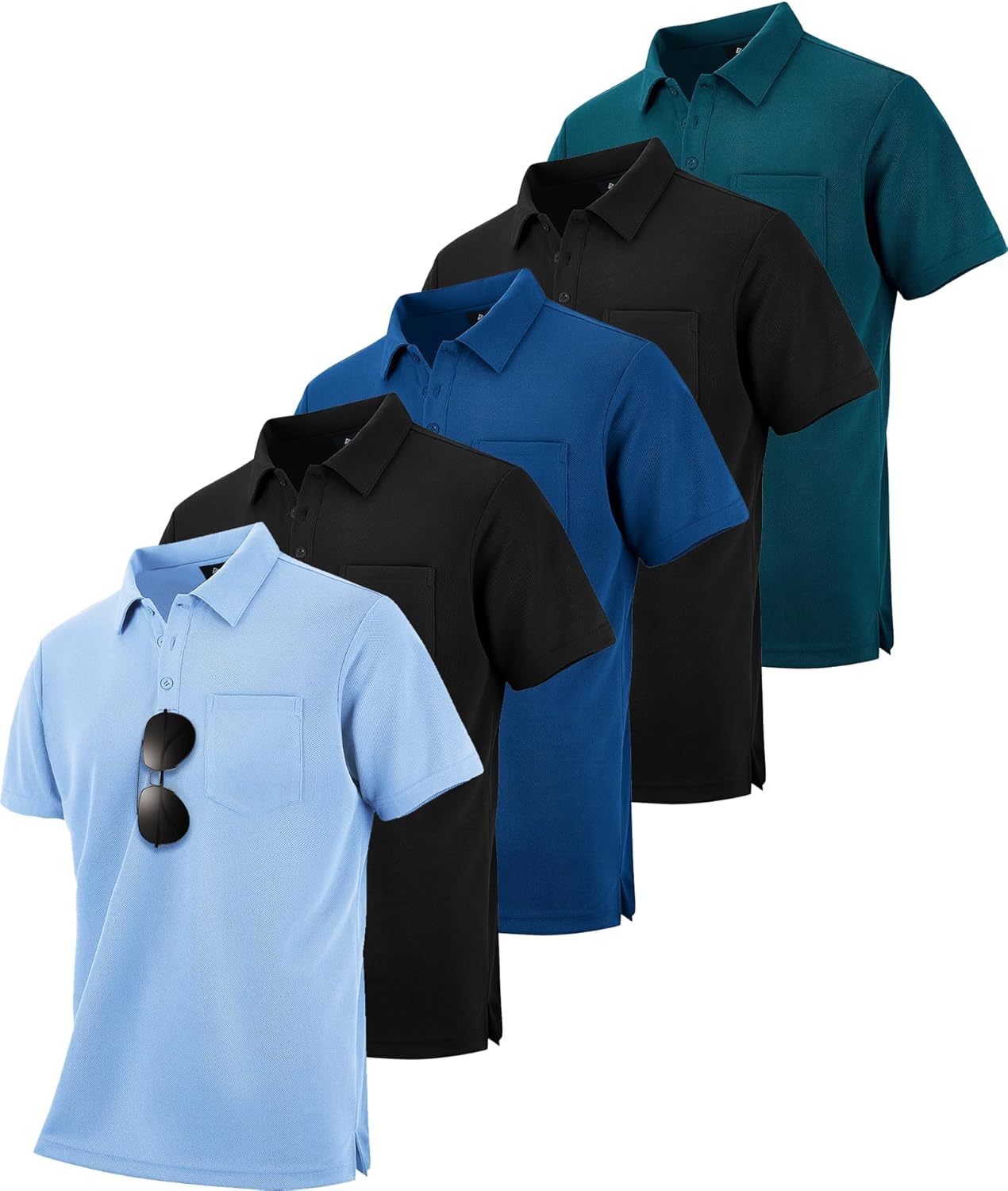 SCODI Mens Pocket Polo Shirts for Casual and Athletic Wear