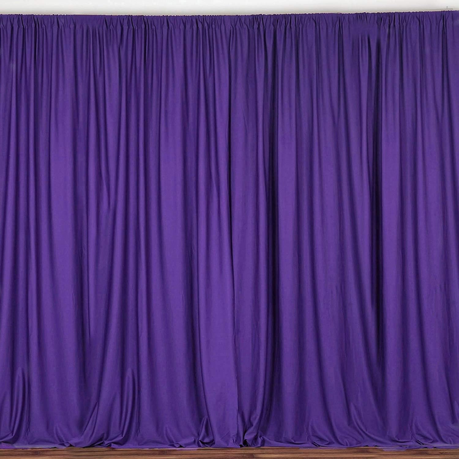 10 Ft Wide by 9 Ft High Purple Polyester Backdrop Drape Curtain
