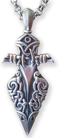 Viking Odin Gungnir Spear Pendant Necklace - Solid Sterling Silver