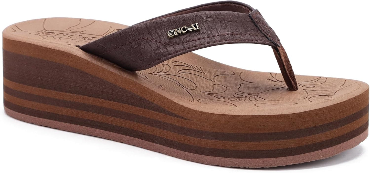 ONCAI Womens Platform Wedge Flip Flops for Summer Style