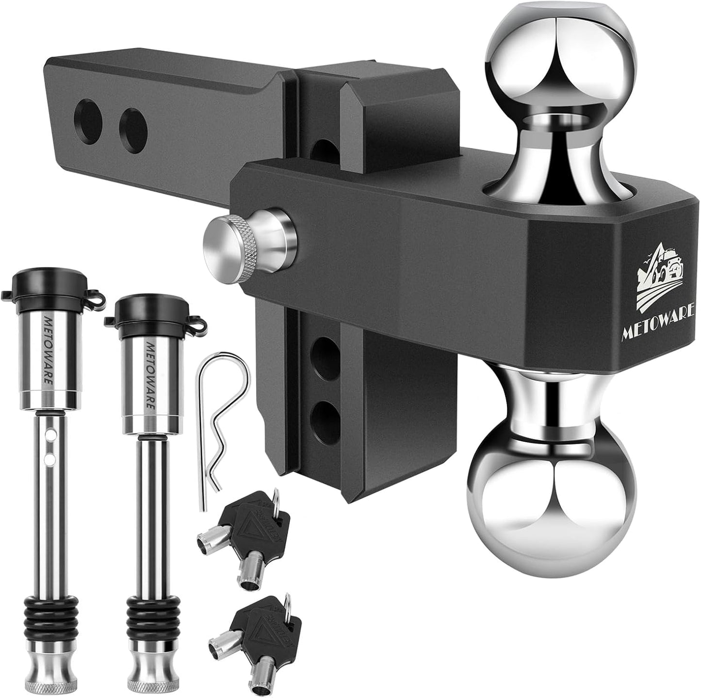 METOWARE Adjustable Trailer Hitch for Heavy Duty Towing Needs