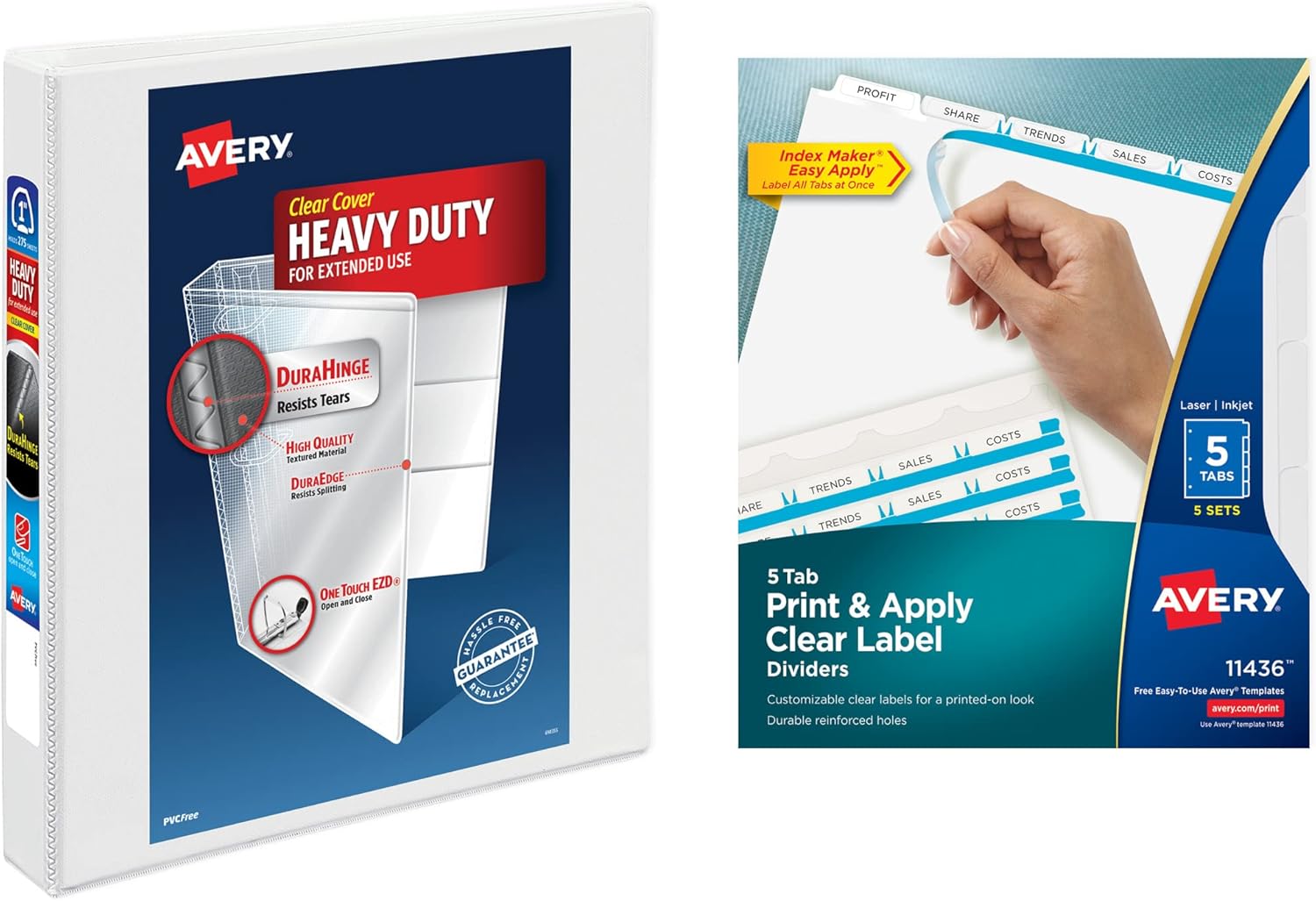 Avery Heavy-Duty View Binder with 1 Inch Rings and Dividers