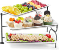 3 Tier Serving Tray 14in x 6.5in - Rotatable Tiered Dessert Stand