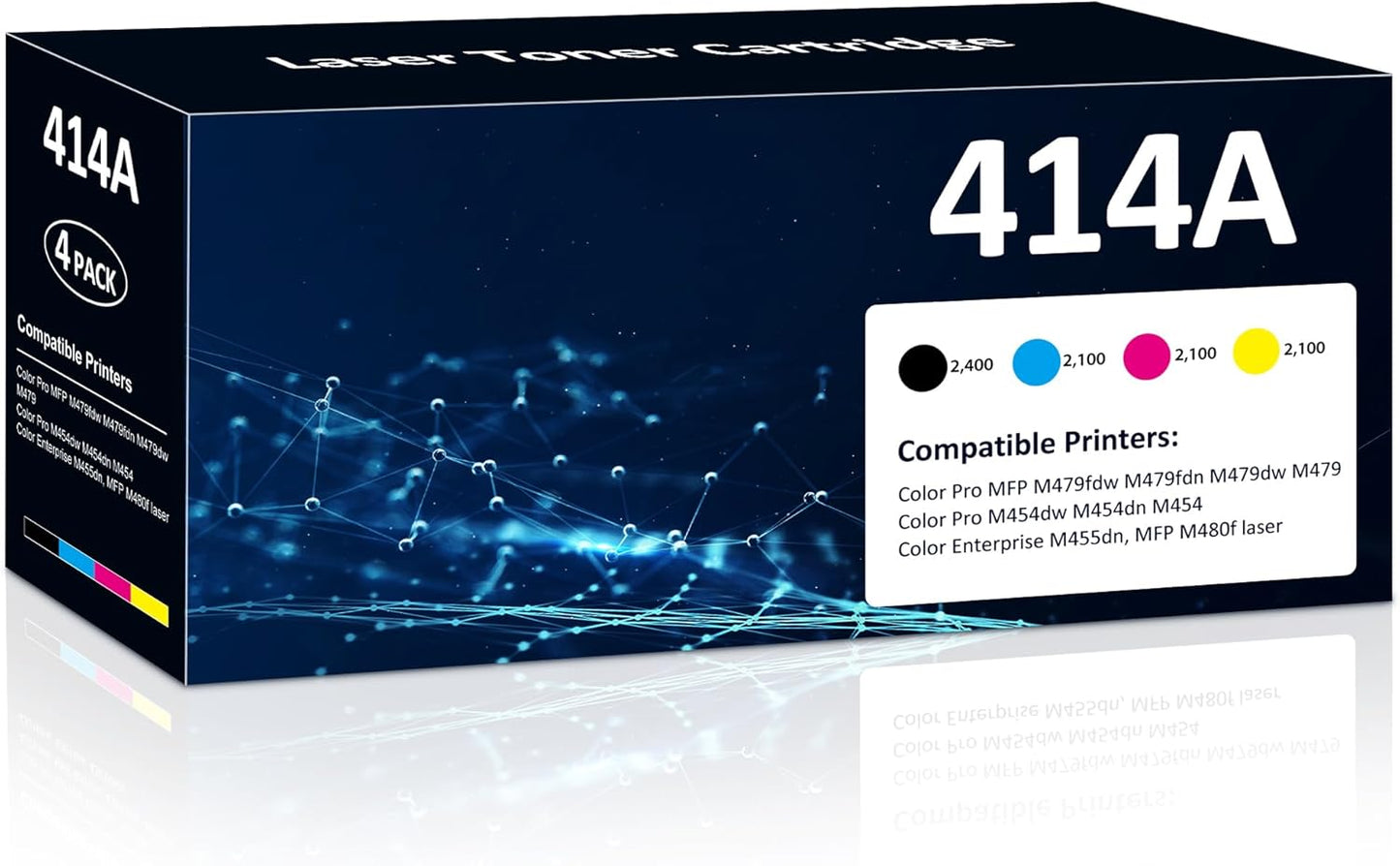 414A Toner Cartridges 4 Pack for HP Printers - High Yield