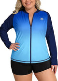 ATTRACO Women's Long Sleeve Rash Guard UV Sun Protection Zipper Top