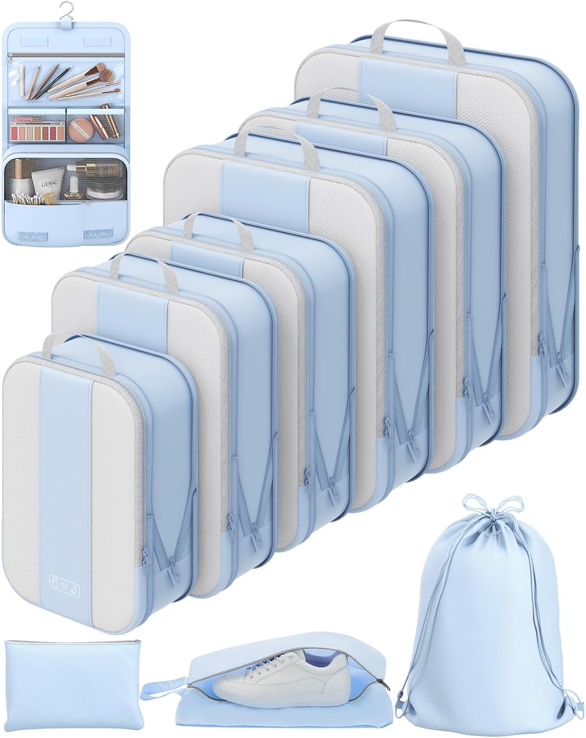 10 Set Compression Packing Cubes for Travel Essentials