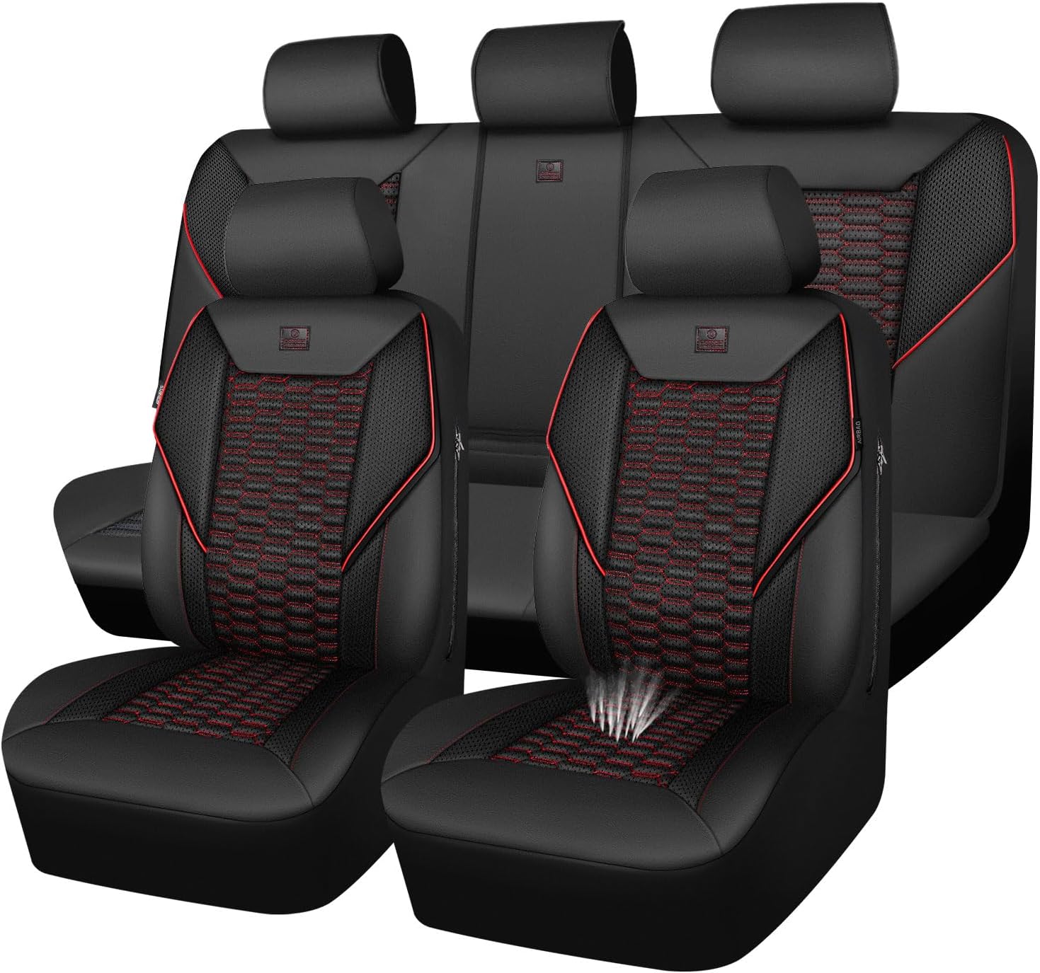 3D Foam Mesh Leather Car Seat Covers Full Set for Comfort