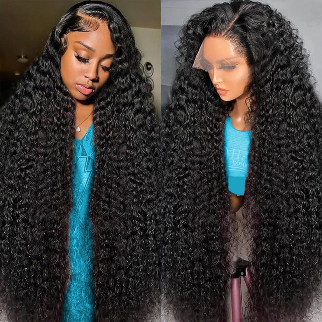 200 Density 13x6 Deep Wave Lace Front Wigs for Black Women