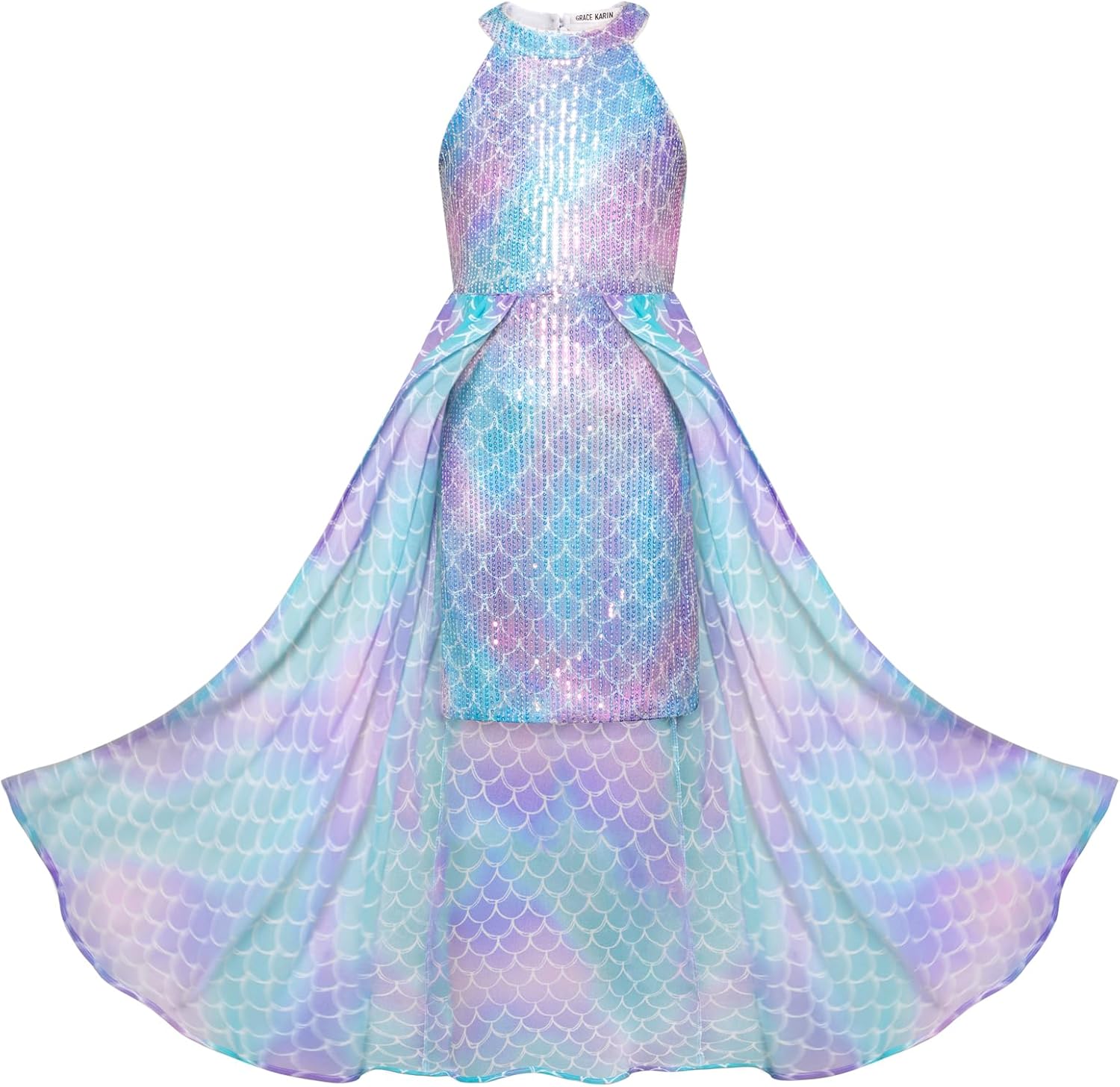 Girls Halter Neck Sequin Dress for Parties and Birthdays