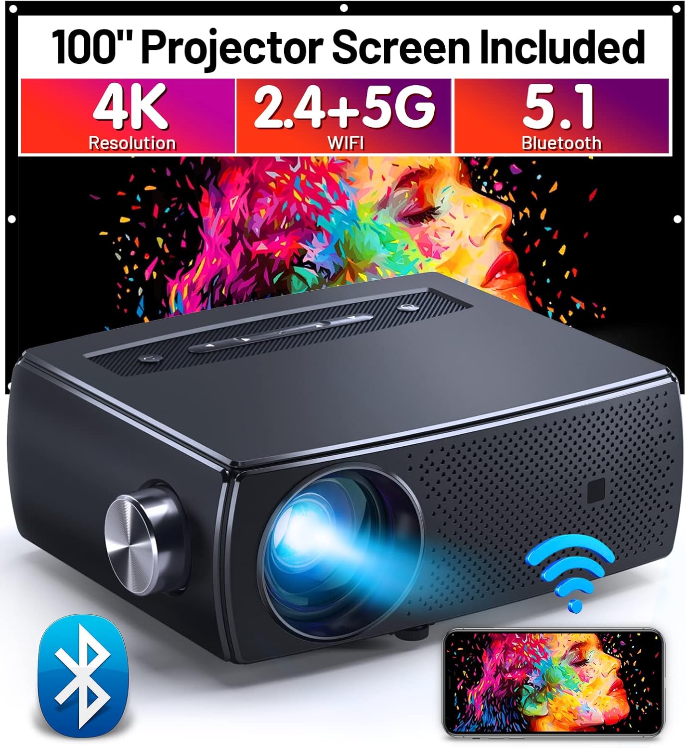 Ultimate HD Home Theater Projector with Screen