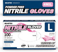 Nitrile Exam Gloves 4.0 Mil 100 Pcs Powder-Free Pink - Comfortable Fit