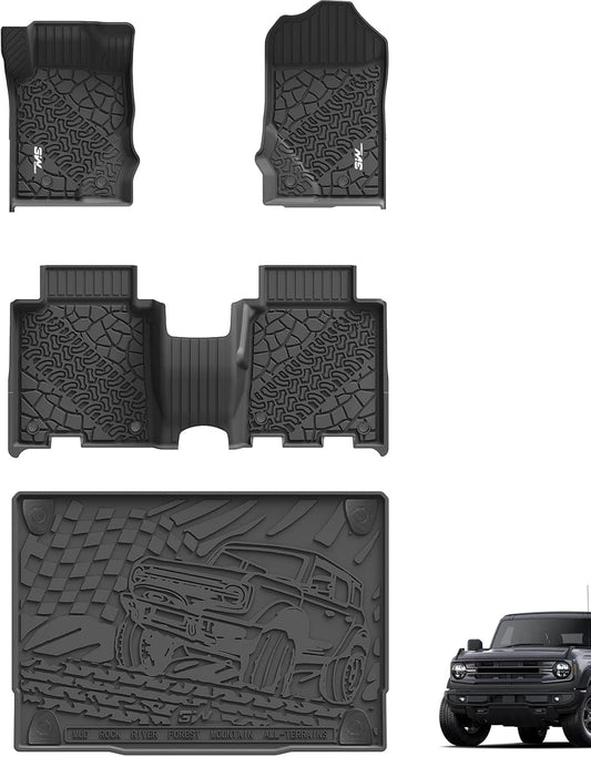 3W Floor Mats for 2021-2025 Ford Bronco 4 Door - Custom Fit