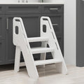 AMBIRD Toddler Step Stool - Foldable Bamboo 3-Step Stool