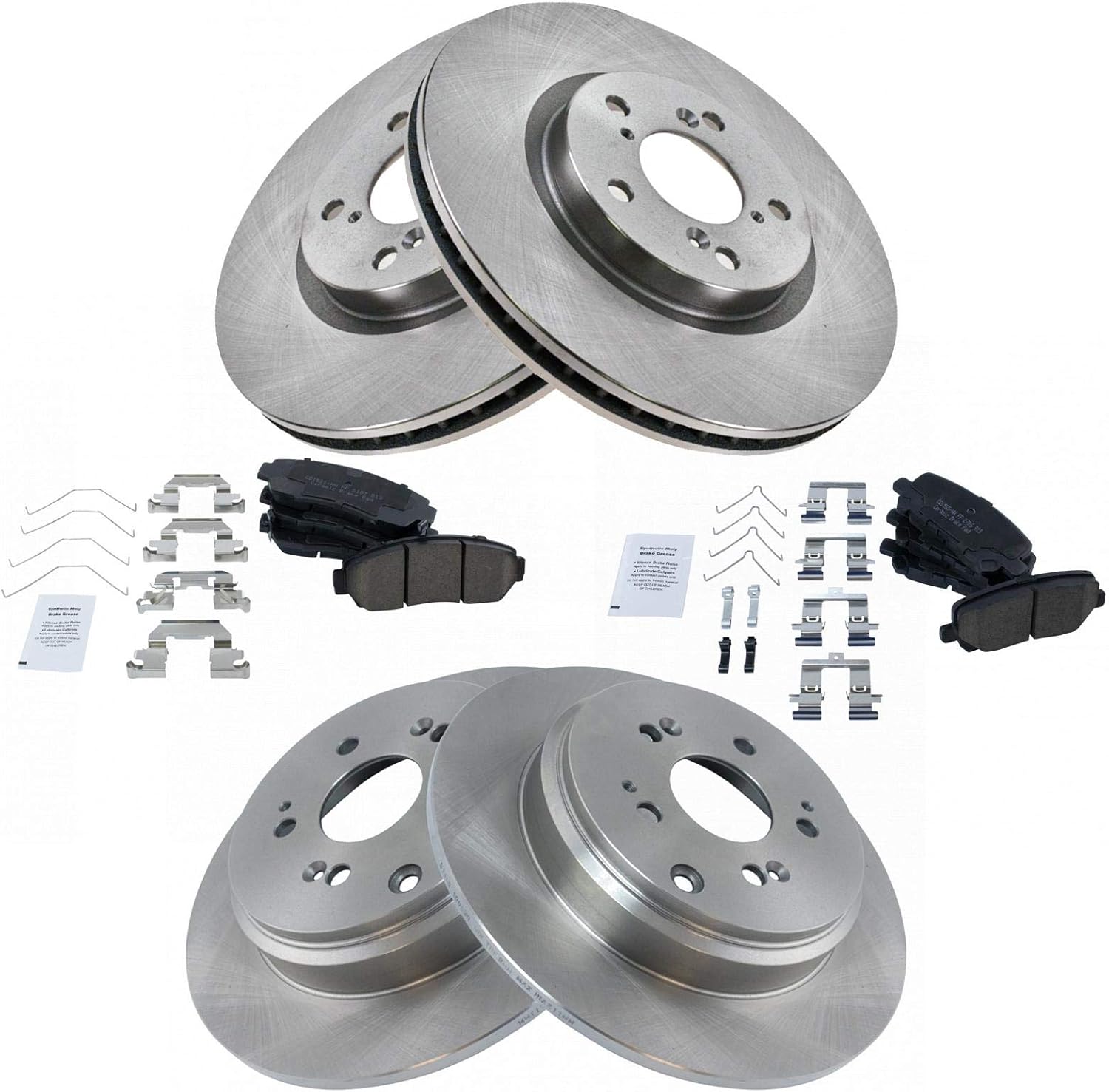 TRQ Front and Rear Brake Pad & Rotor Kit for Honda Odyssey