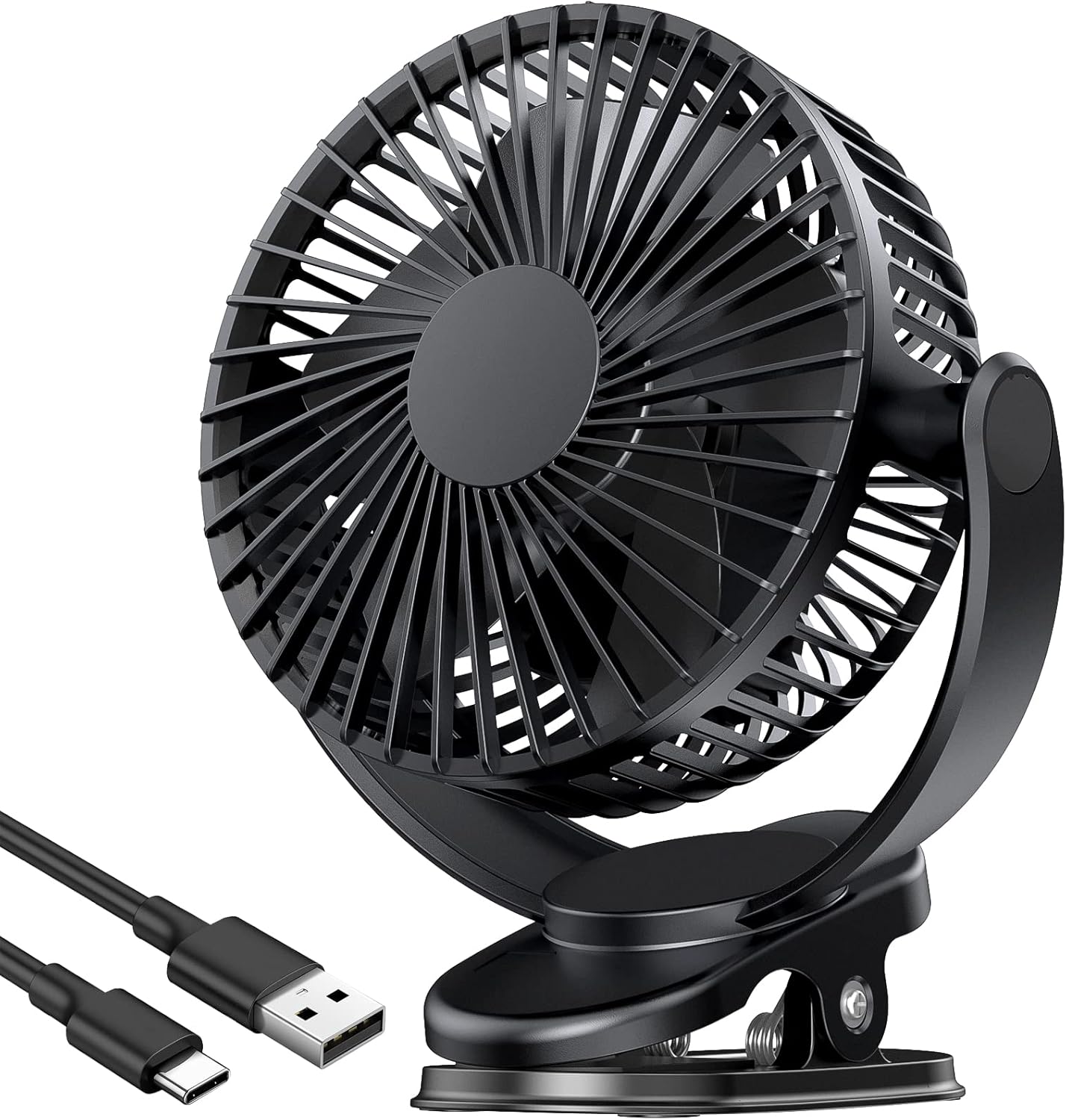 ATEngeus Rechargeable Clip-on Fan, 3 Speeds