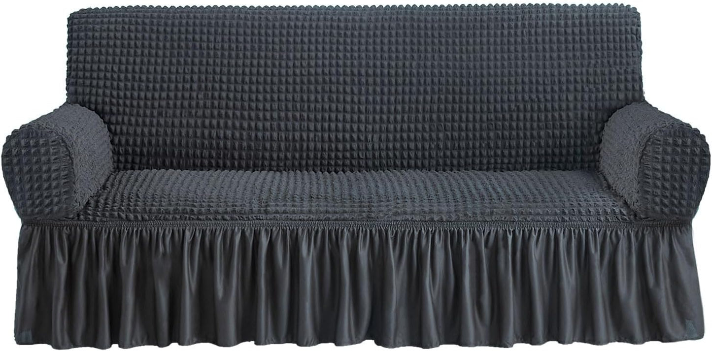 NICEEC Dark Grey Sofa Slipcovers for 3 Cushion Couch Protection