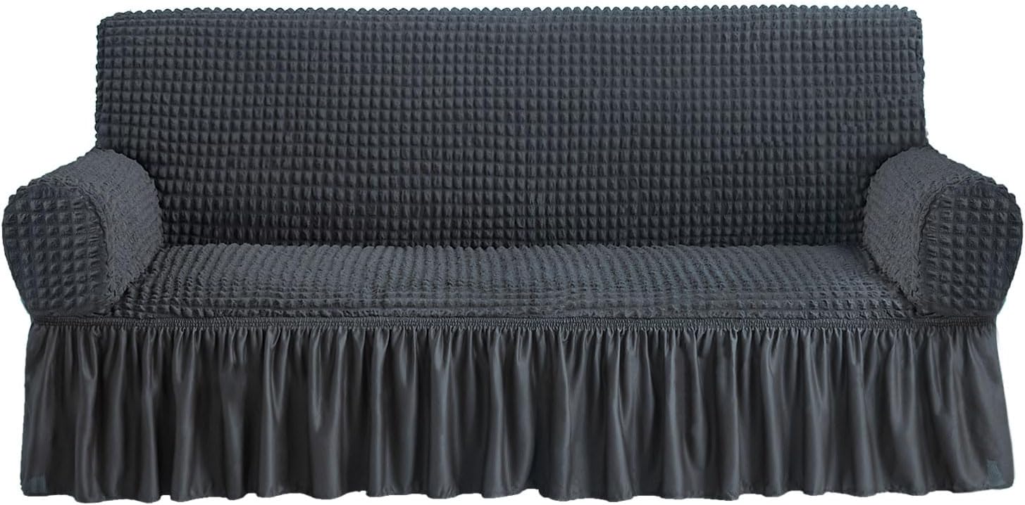 NICEEC Dark Grey Sofa Slipcovers for 3 Cushion Couch Protection