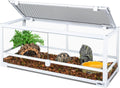 Full Glass Long Tank Reptile Terrarium 20 Gallon - Front Opening