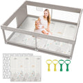 71 x 59 in Baby Playpen with Mat - Large Safe Play Area