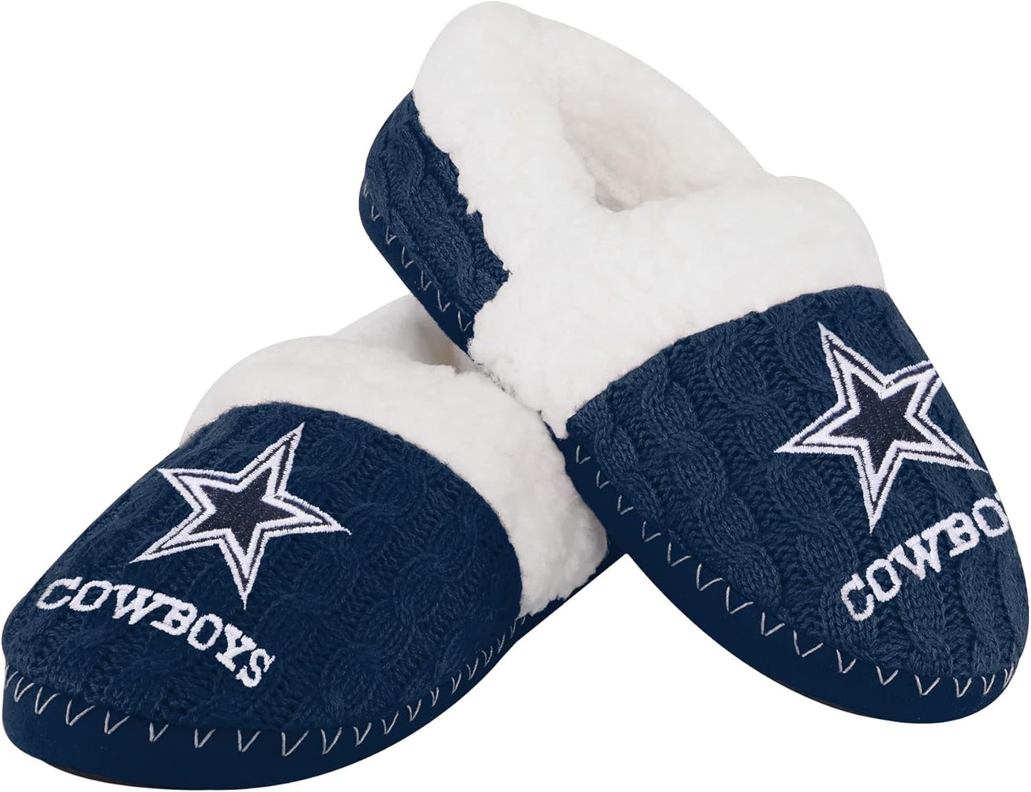 FOCO Women's NFL Team Color Moccasin Slippers for Comfort