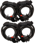 6FT Extra Long Cable Combination Bike Lock - 5 Digit Security