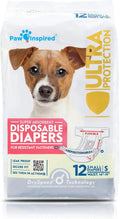 Paw Inspired Disposable Dog Diapers Small - Ultra Protection