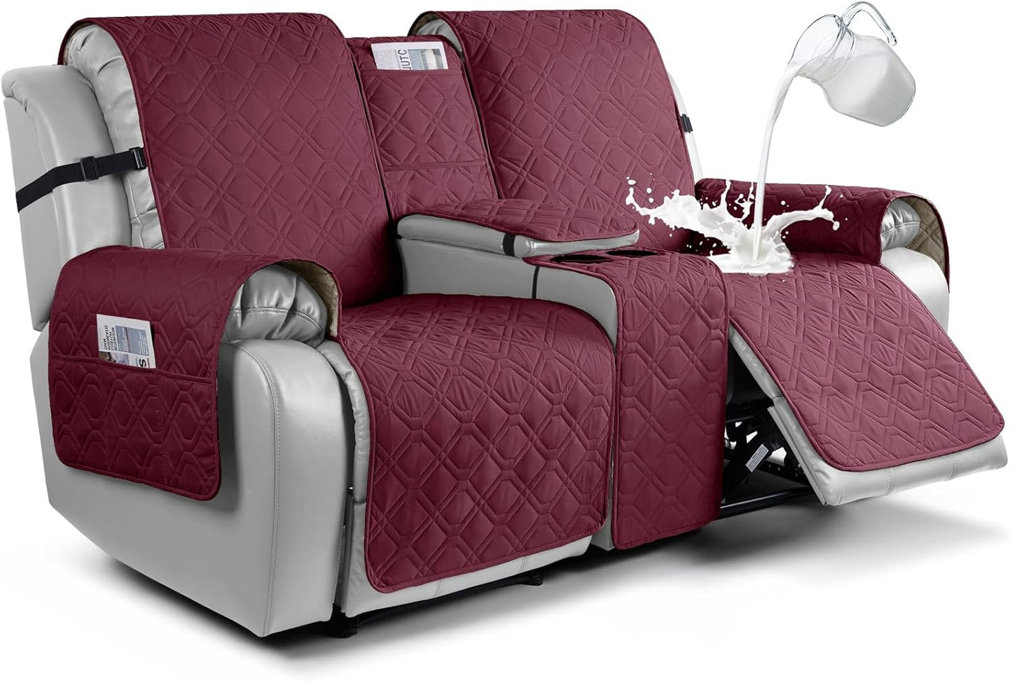 VANSOFY Loveseat Recliner Cover - Waterproof & Non-Slip Design