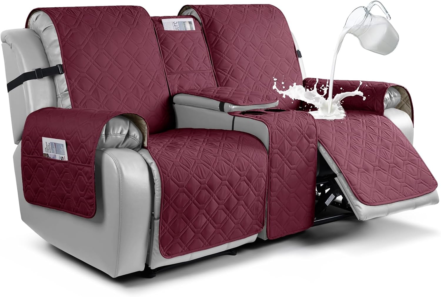 VANSOFY Loveseat Recliner Cover - Waterproof & Non-Slip Design