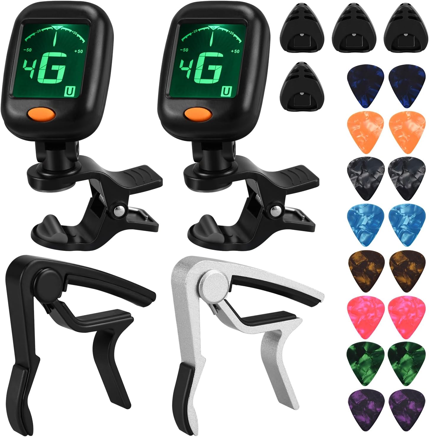 Ultimate Guitar Kit: Capo, Tuner, Picks + Holder