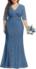 Wedding Dresses for Bride Plus Size - Mermaid Lace Formal Gown Shoes