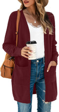 TASAMO Women's Cozy Oversized Kimono Cardigan with Pockets