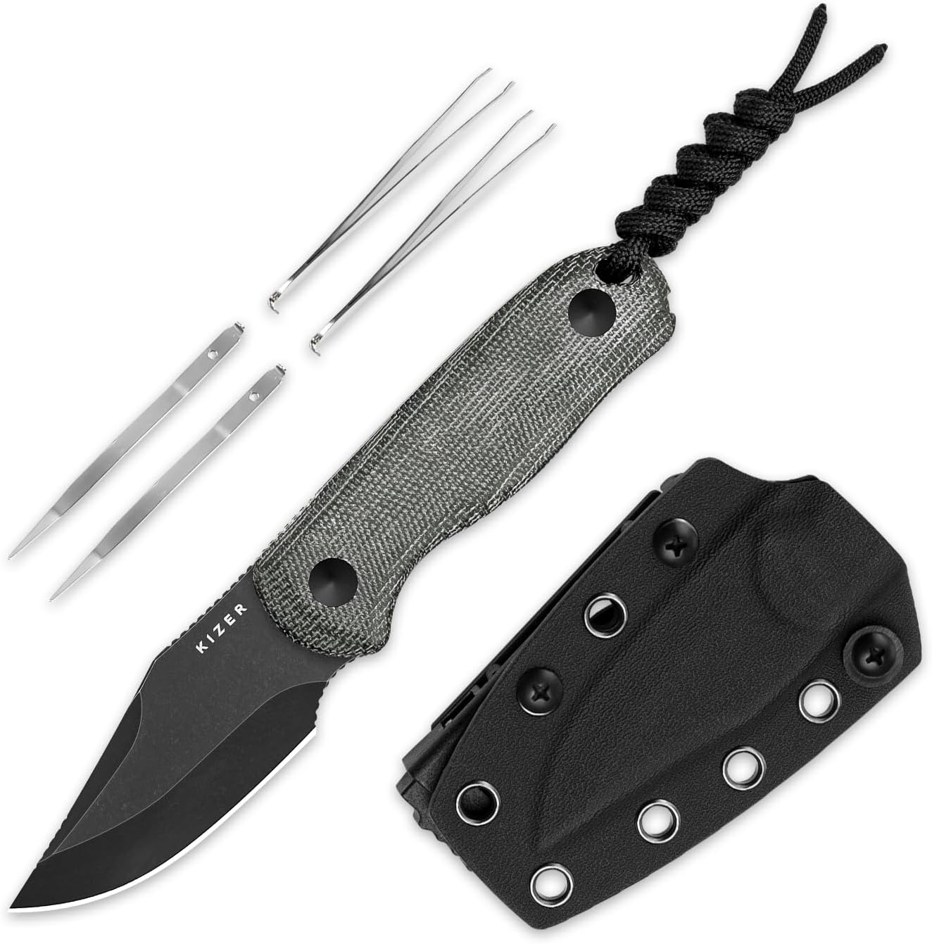 Kizer Drop Bear Fixed Blade Knife for EDC and Camping Use