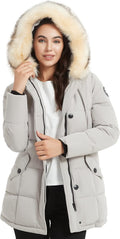 Women's Padded Jacket Long Parka - Warm Vegan Down Winter Coat