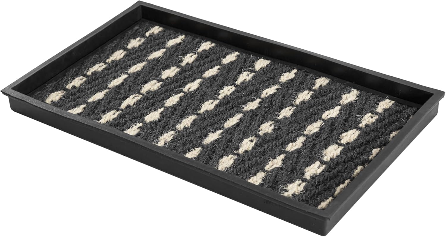 Durable Rubber Boot Tray with Coir for Entryway Organization
