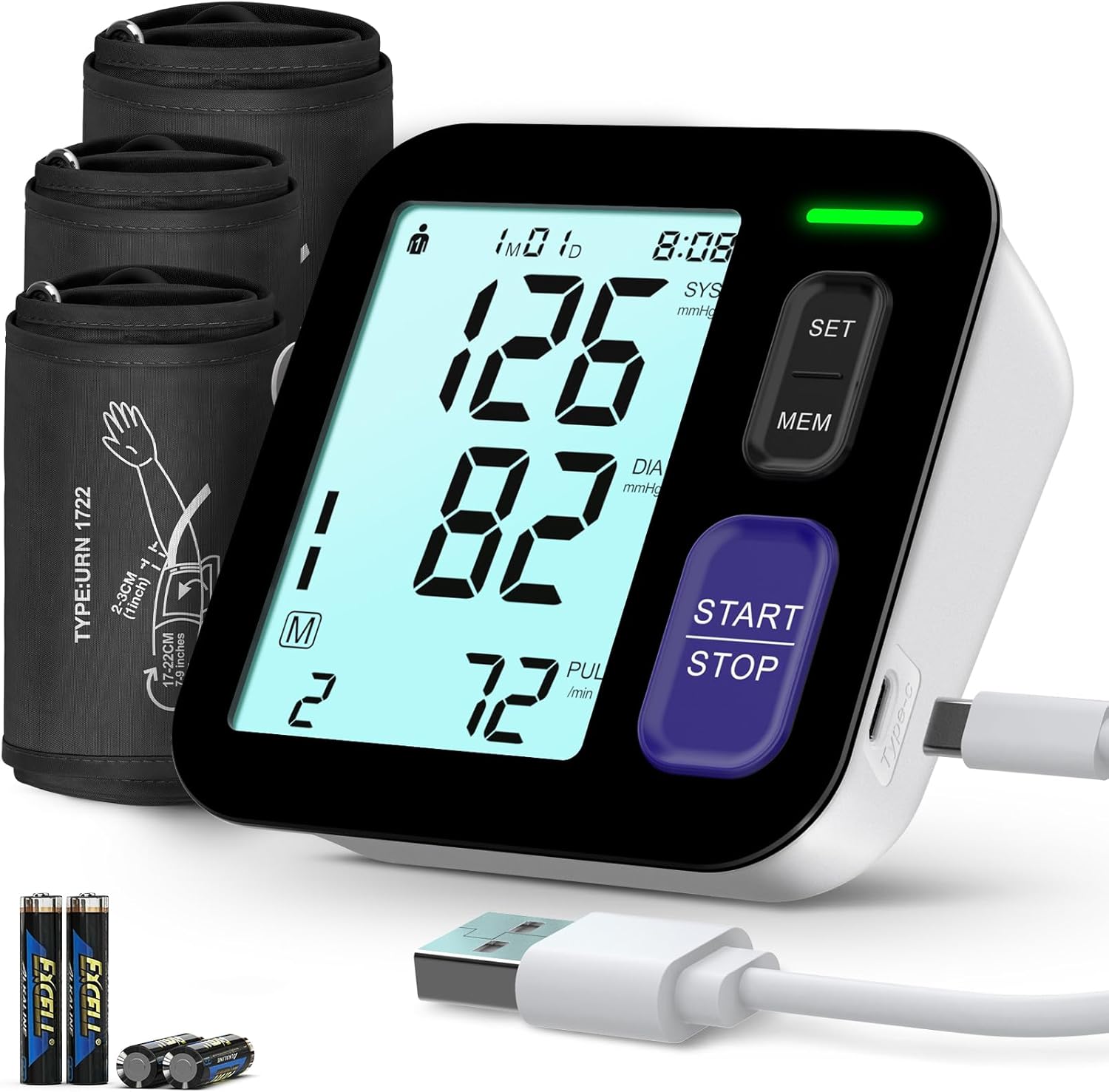 Blood Pressure Machine with 3 Cuffs for Accurate Home Monitoring