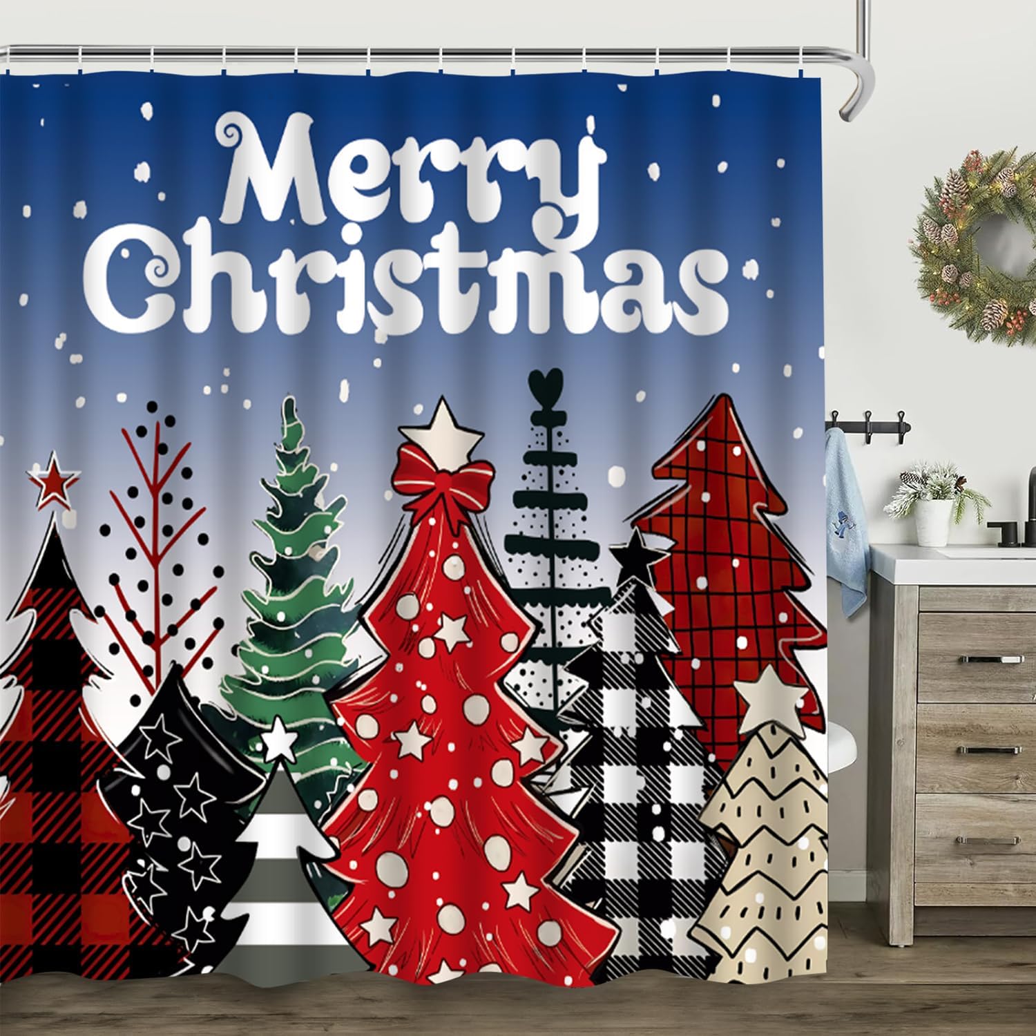 Winter Wonderland Shower Set - 72X72 Cnayuep
