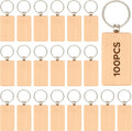 Wooden Keychain Blanks 100pcs 2.2 x 1.2 in - DIY Laser Engrave Kit