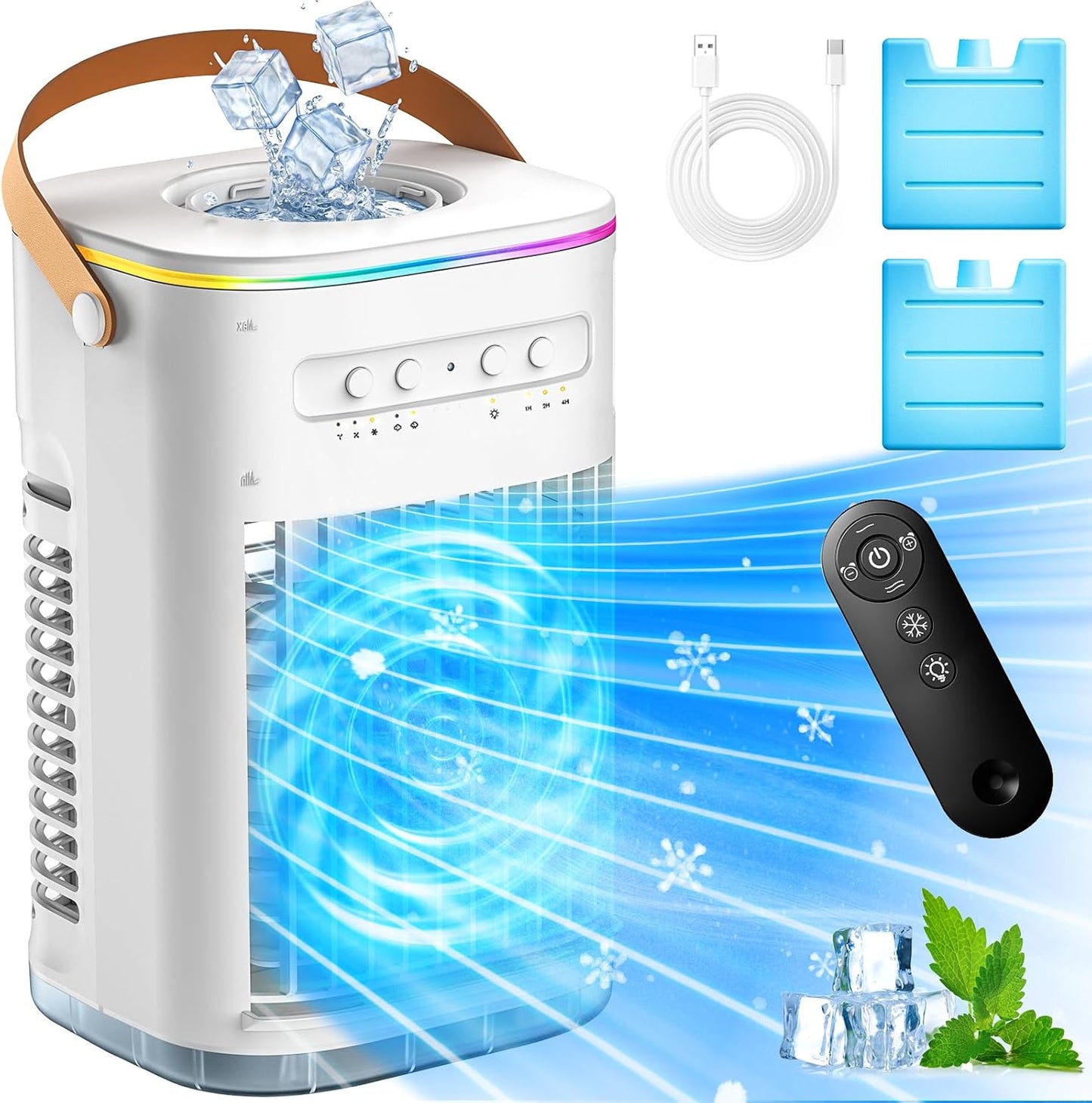 BALKO Portable Air Conditioner w/ Remote & Ice Packs