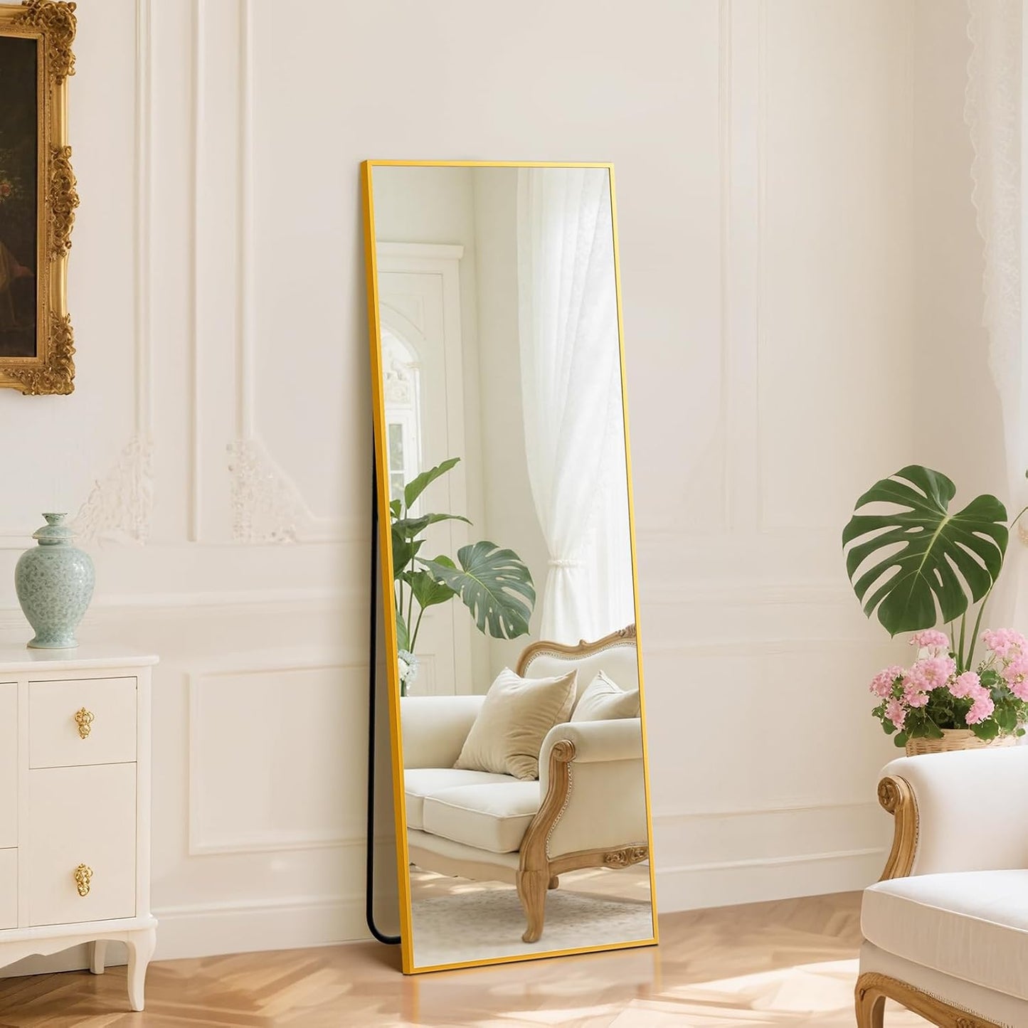 DUMOS Full Length Mirror with Stand for Modern Home Decor