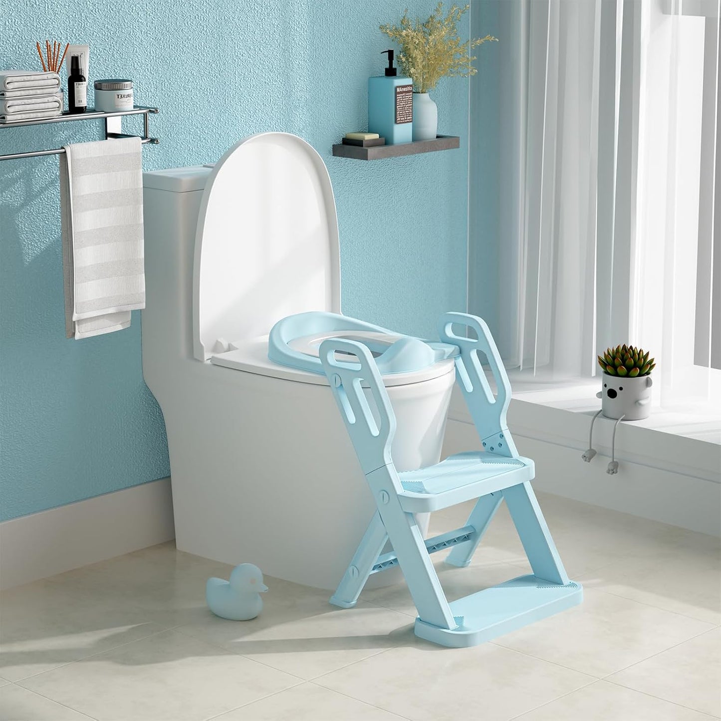 Toddler Potty Training Toilet Seat with Steps for Easy Use