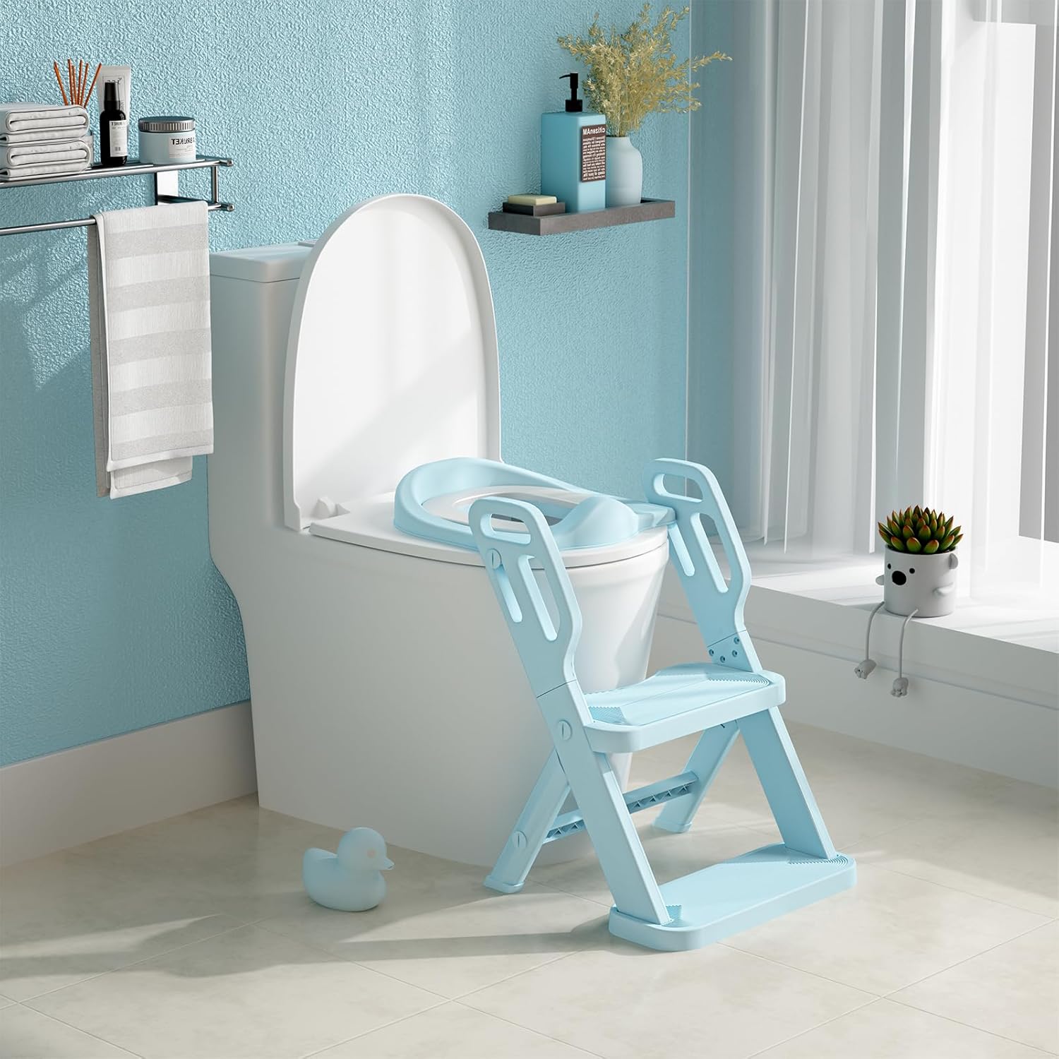 Toddler Potty Training Toilet Seat with Steps for Easy Use