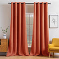 Room Darkening Curtains Thermal Insulated Rust Terracotta - Burnt