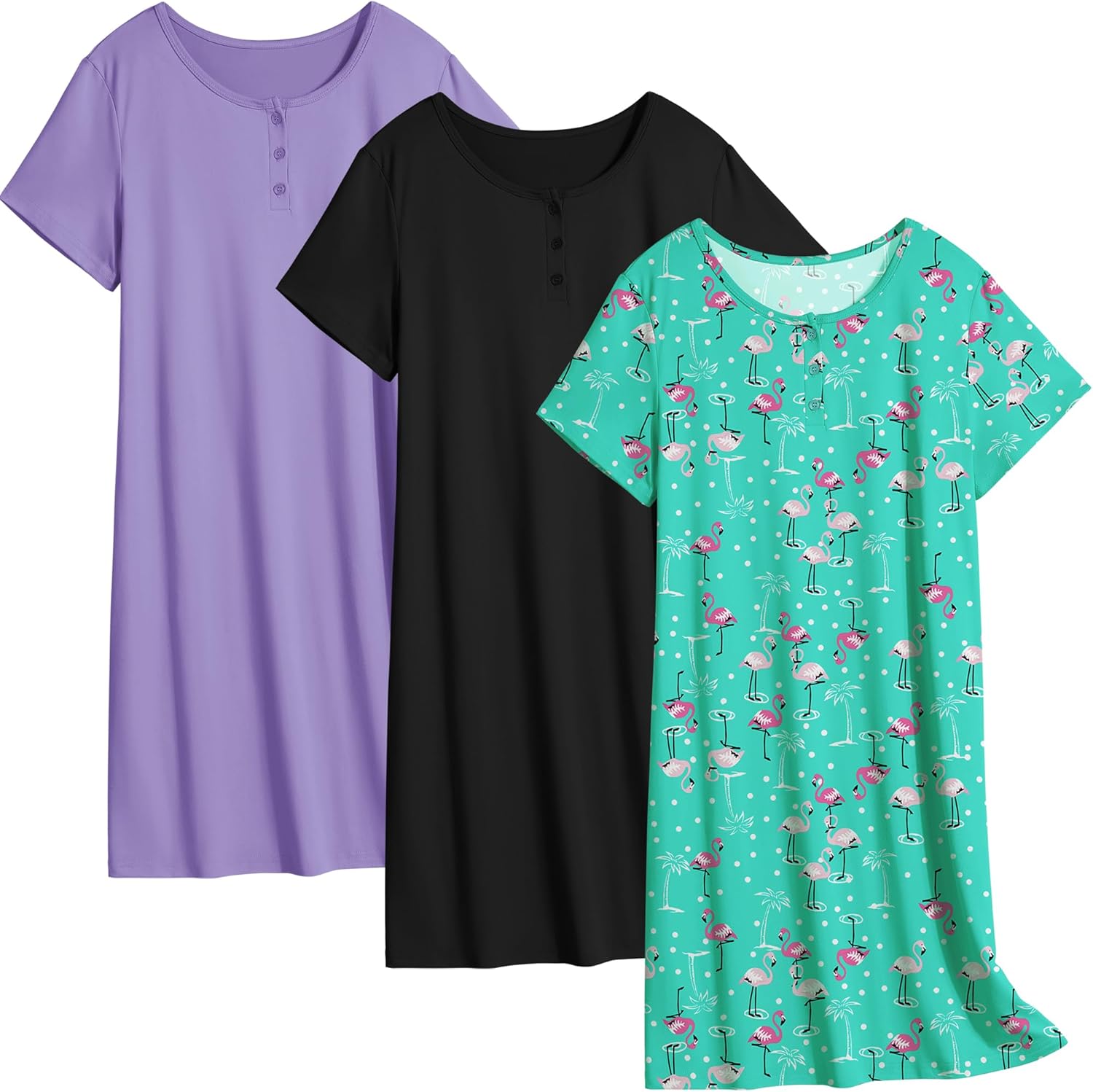 Ekouaer 3 Pack Women's Sleepshirts for Ultimate Comfort