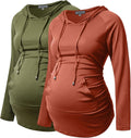 GINKANA Maternity Hoodie Long Sleeves Shirt - Comfortable Everyday