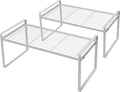 Cabinet Shelf Organizer 2Pack - Stackable Steel Riser for Extra Space
