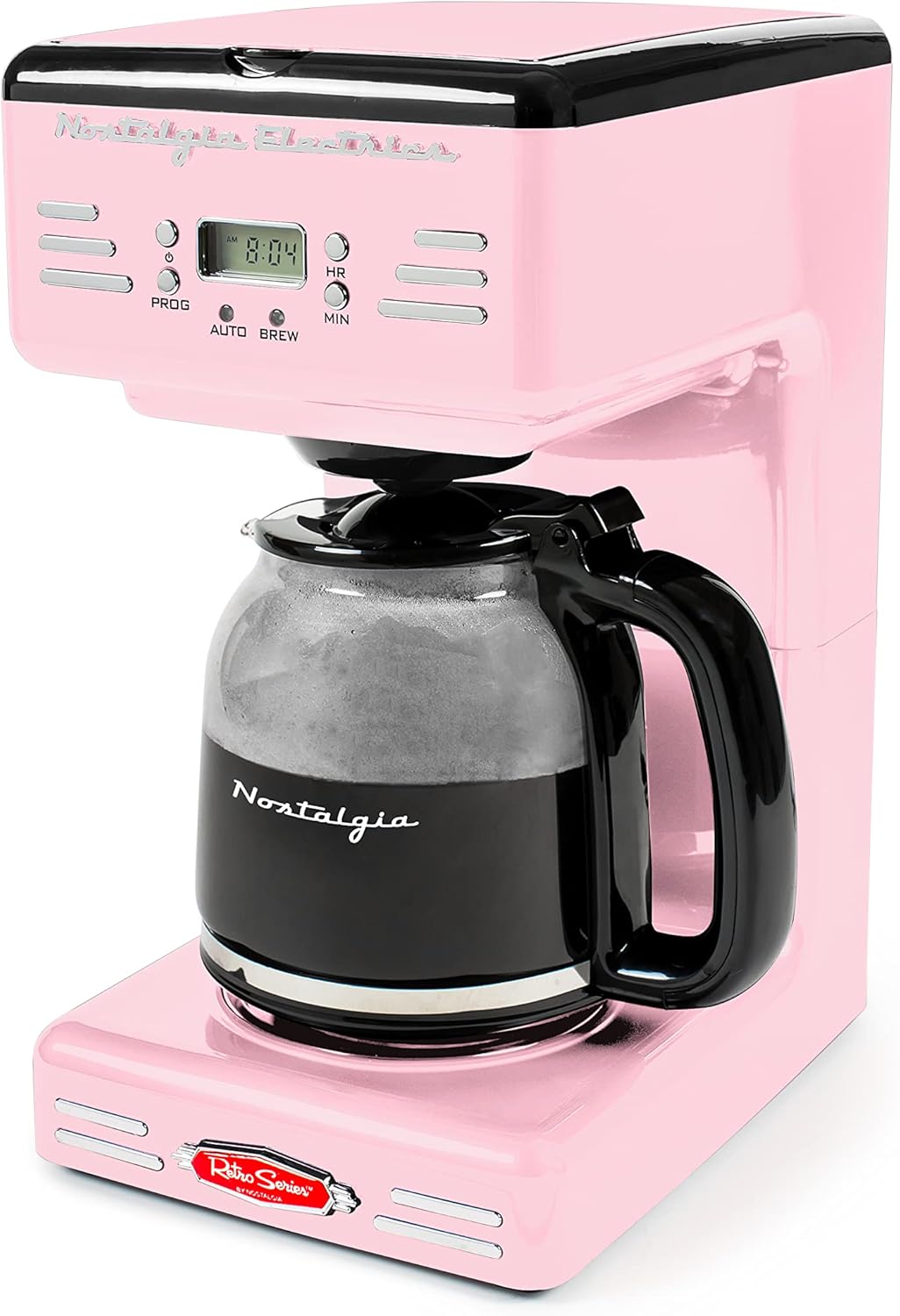 Nostalgia Retro 12-Cup Programmable Coffee Maker in Pink