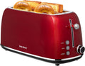 Roter Mond 4 Slice Toaster Retro Stainless Steel - Even Toast, Wide