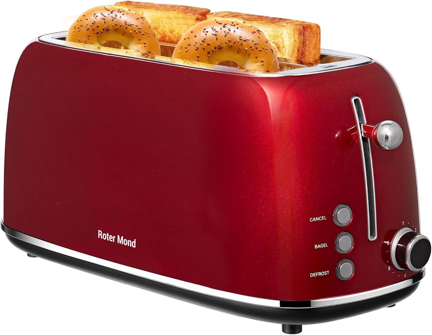 Roter Mond 4 Slice Toaster with Bagel and Defrost Functions